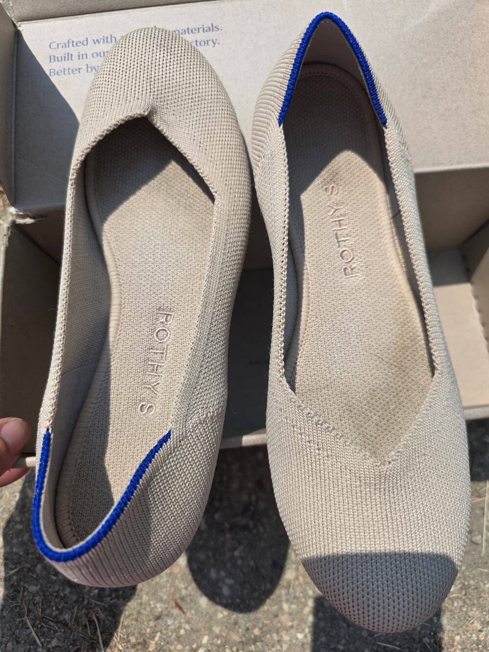 ​Rothy's The Flat Ecru Beige Knit Pointed Round Toe Sustainable Ballet Flats  7